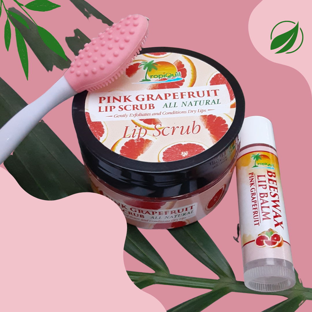 100% natural pink grapefruit lip scrub set